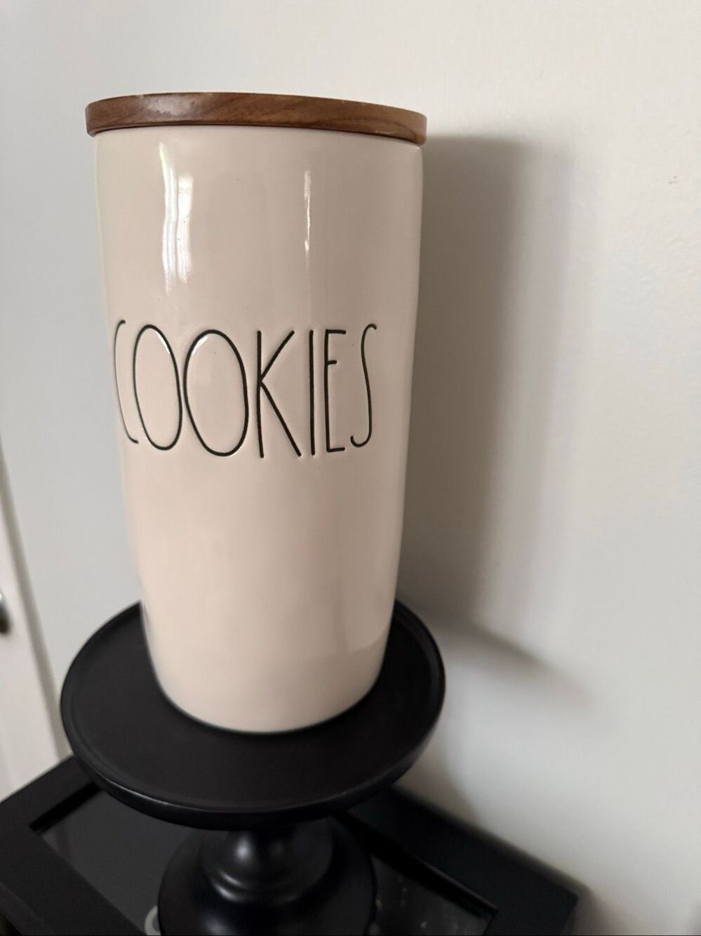 Rae Dunn COOKIES Jar | Cannister | Container Ceramic Wood Lid